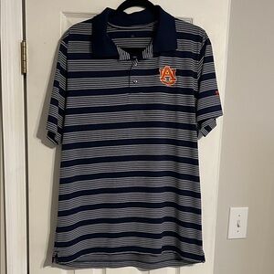 Auburn University Navy Striped Polo Shirt